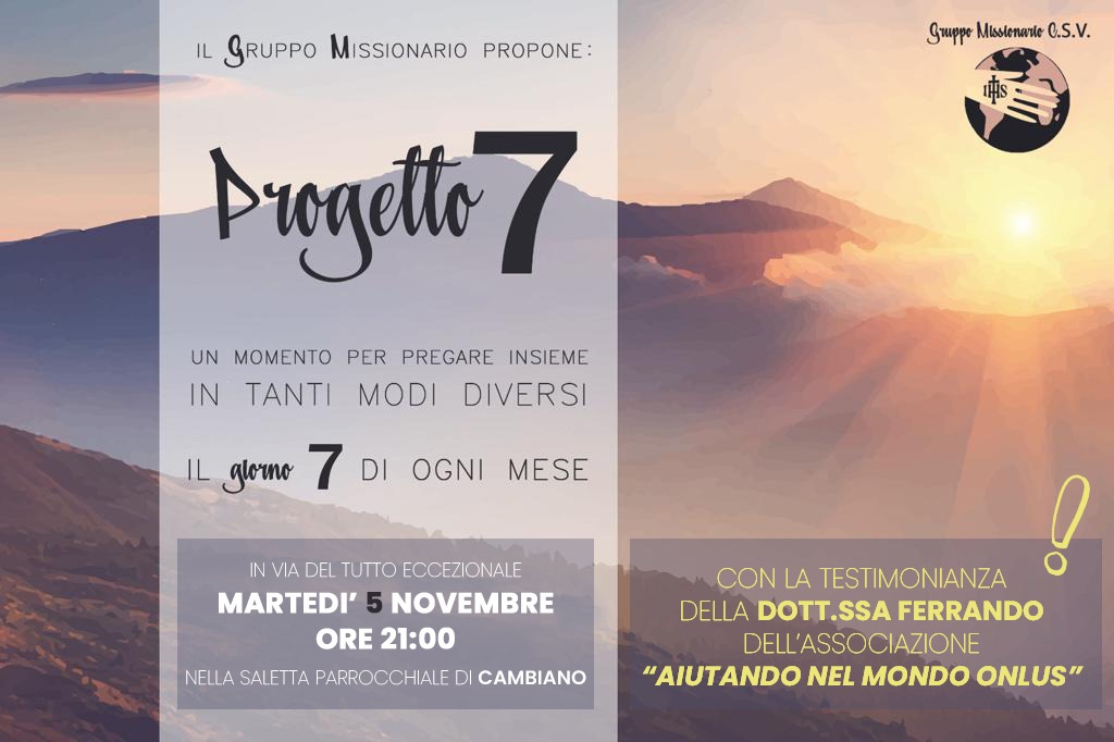 Locandina Progetto 7 eccezionalmente il 5 novembre 24