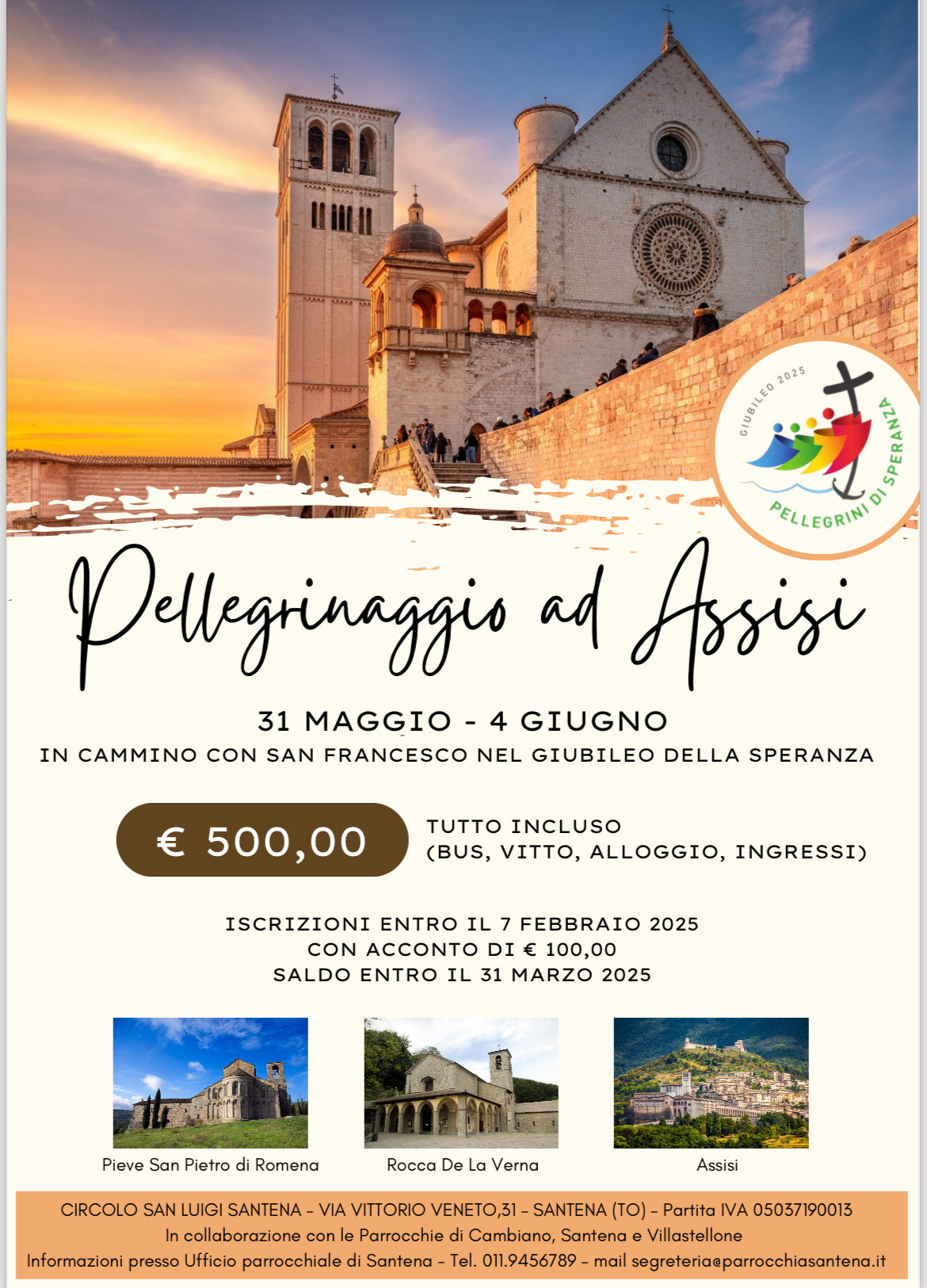 Locandina pellegrinaggio ad Assisi Giugno 2025