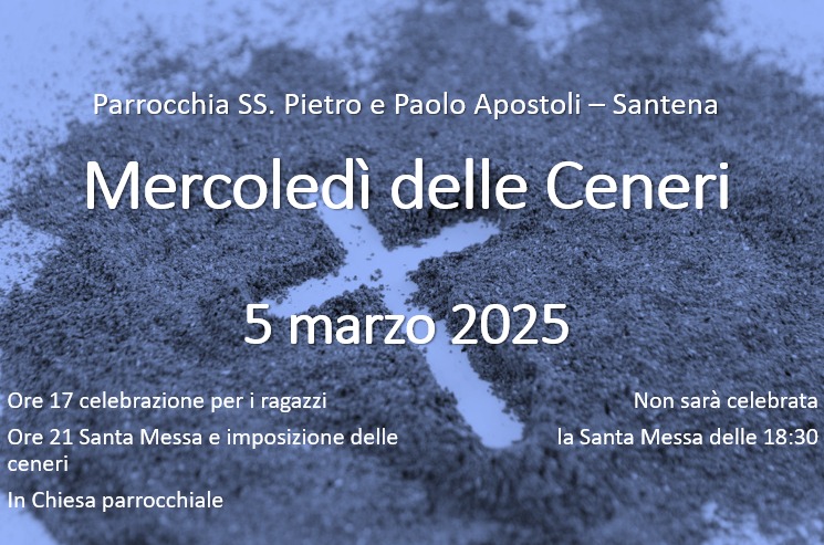 Locandina mercoledì delle ceneri marzo 2025